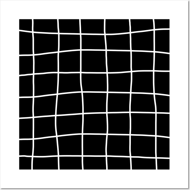 Large Hand Drawn Grid (white/black) Wall Art by designminds1